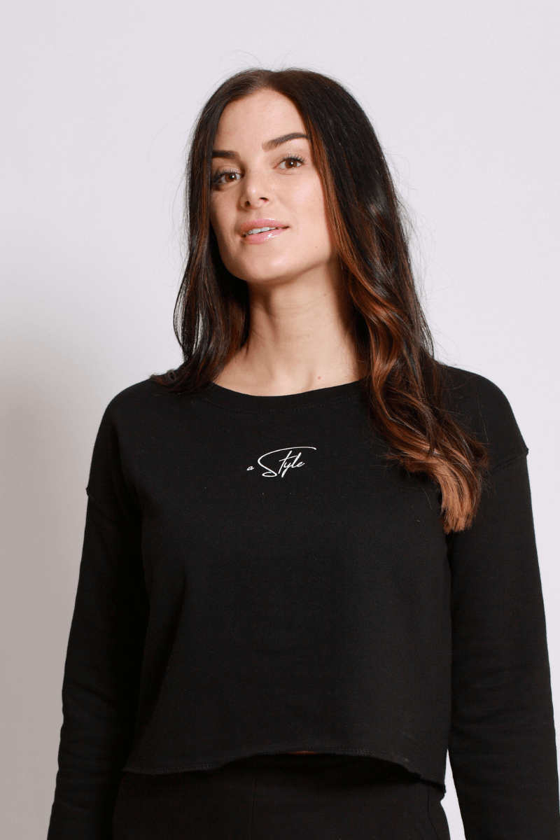 A STYLE Crop Sweater black - blogger and brands
