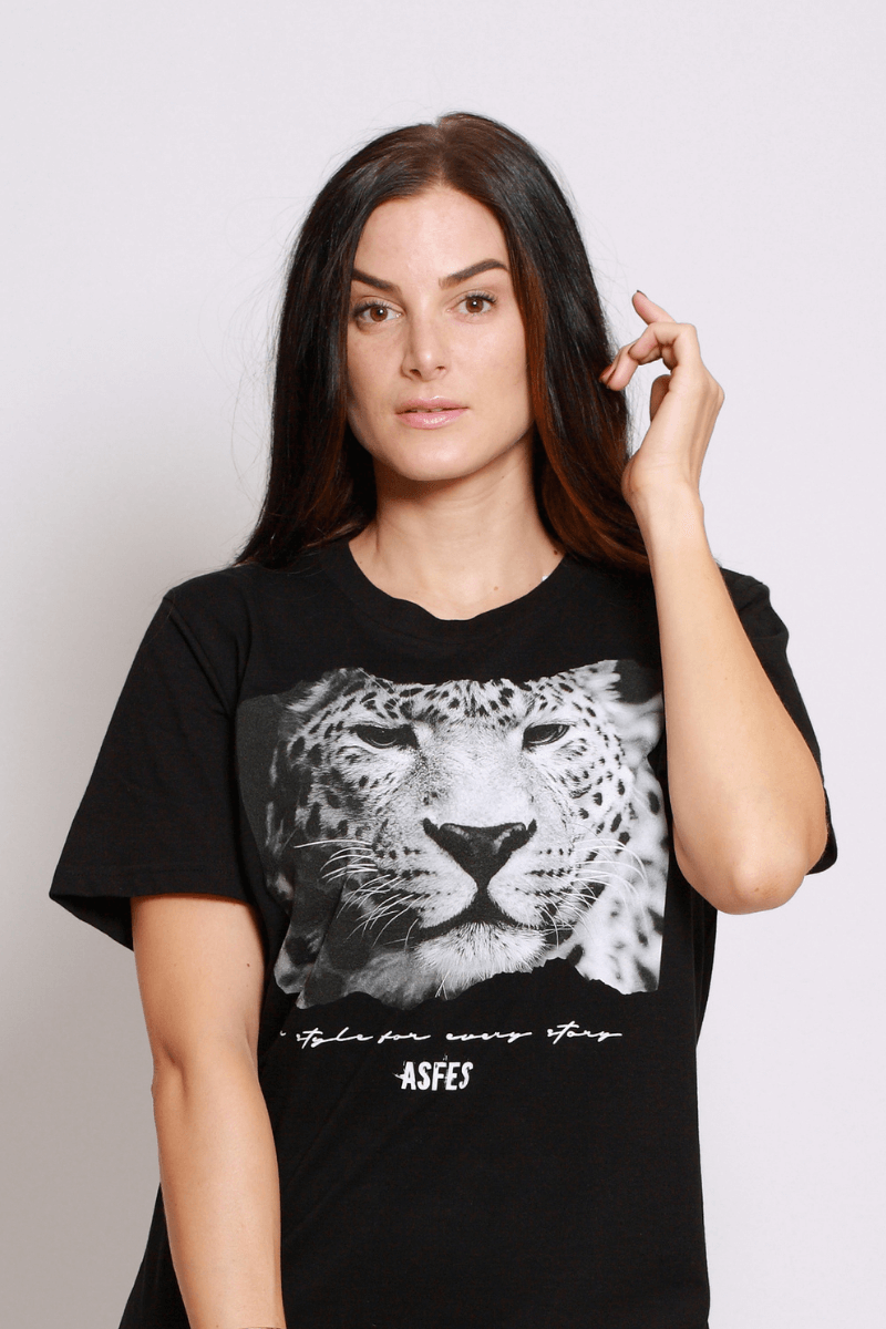 asfes LEOPARD Shirt black - blogger and brands