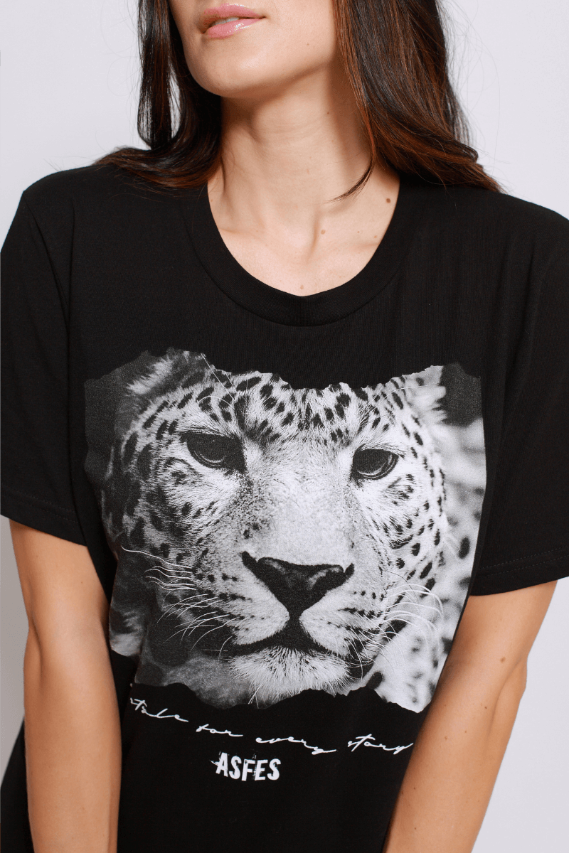asfes LEOPARD Shirt black - blogger and brands
