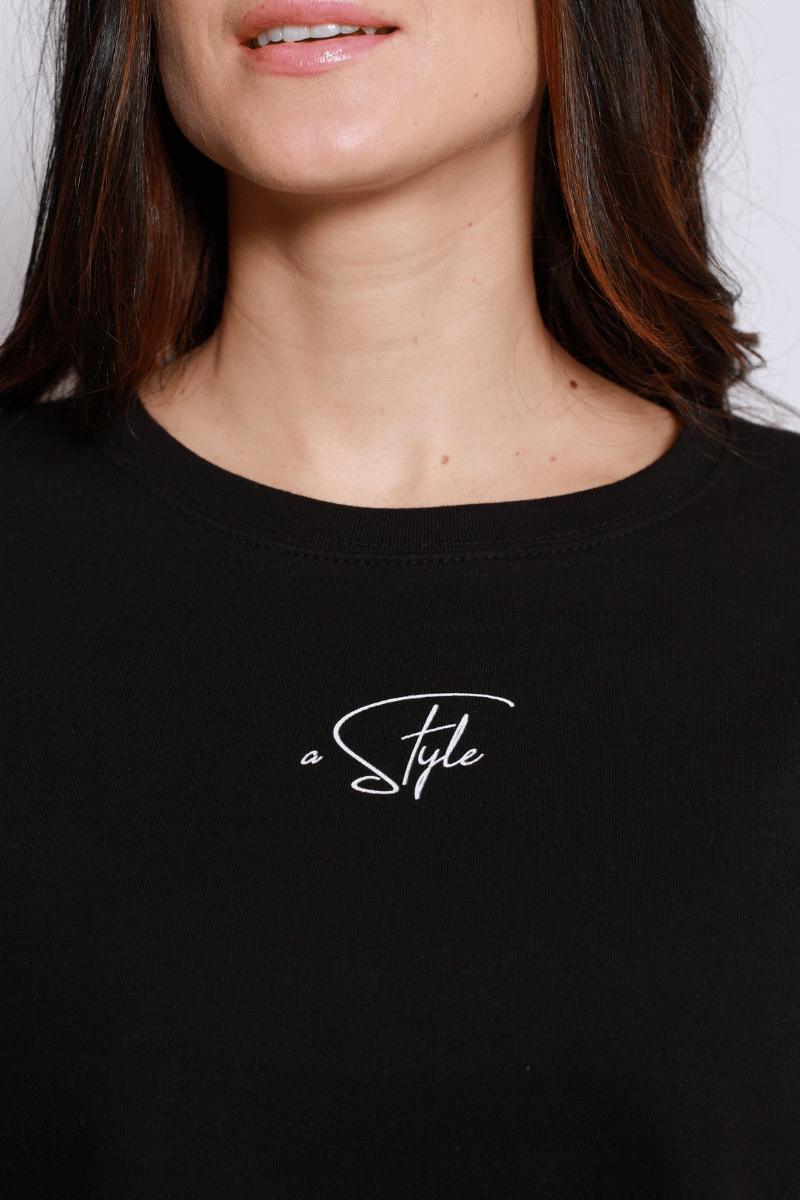 A STYLE Crop Sweater black - blogger and brands