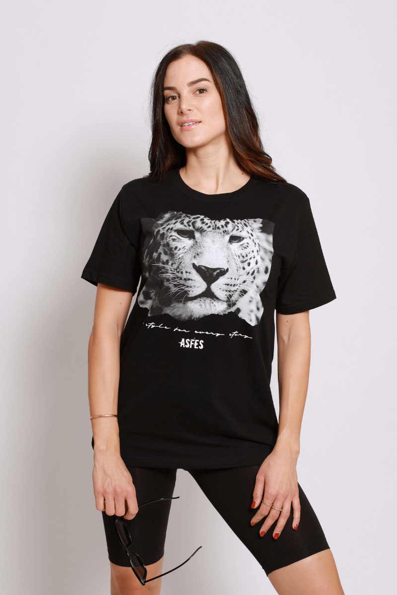 asfes LEOPARD Shirt black - blogger and brands