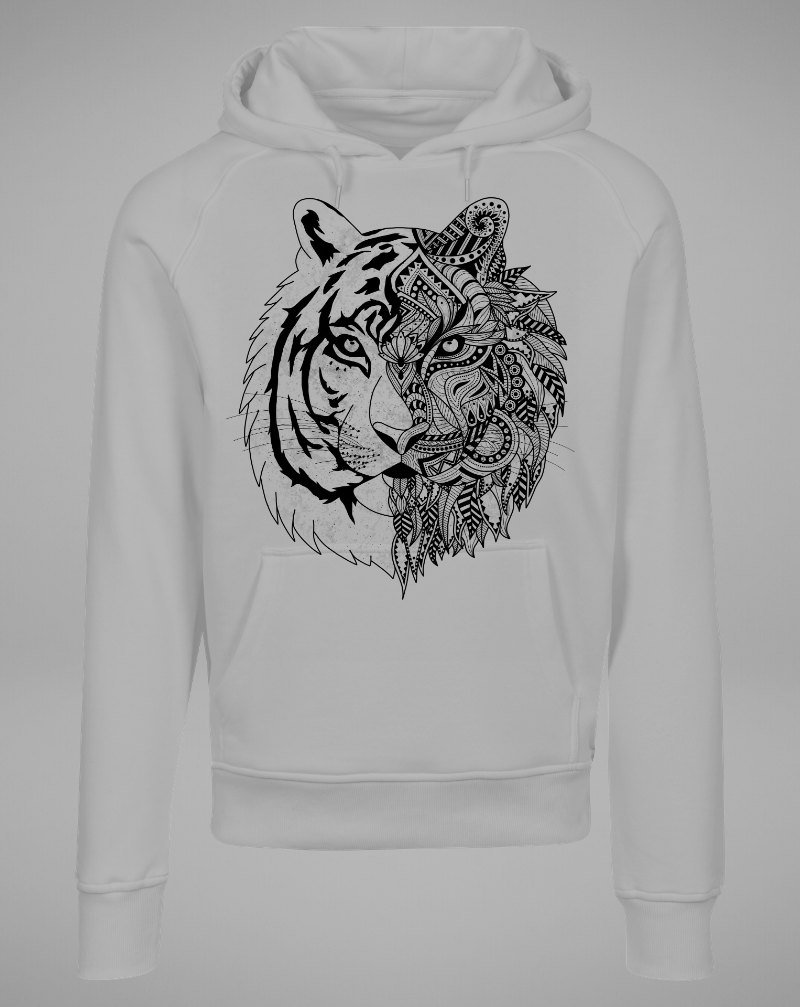 TIGER Hoodie - grey with black - blogger and brands