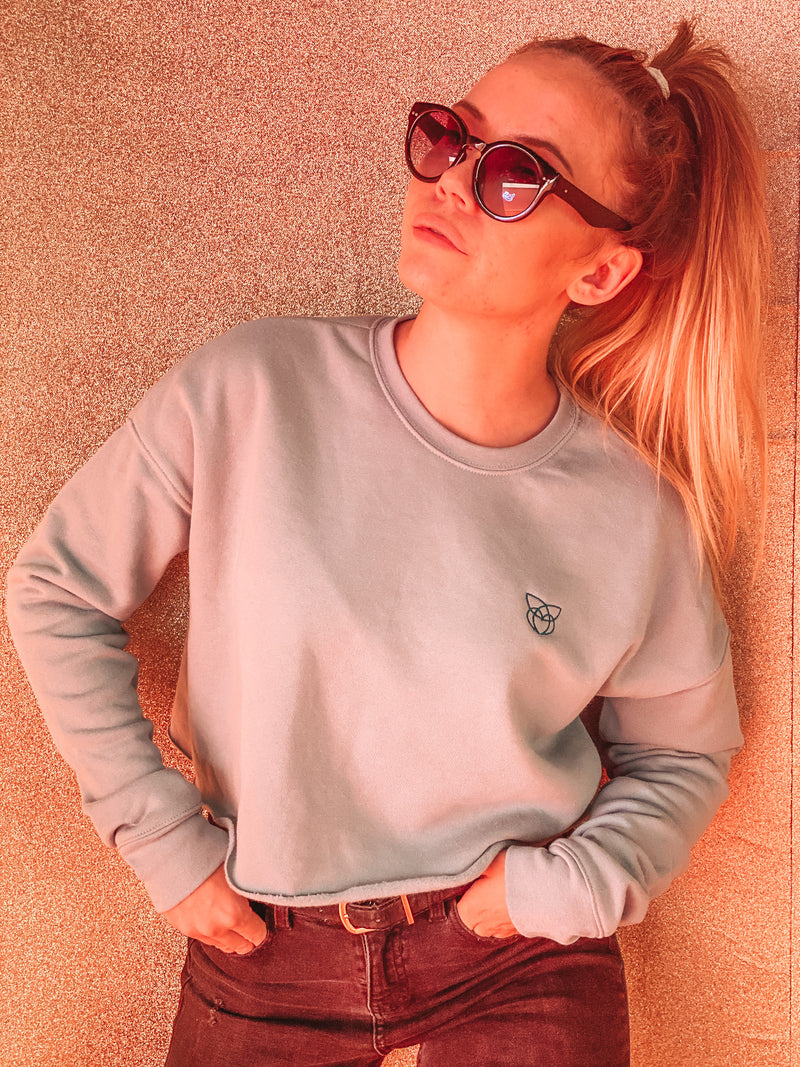 MRS.MARLISA Crop Sweater - dusty blue - blogger and brands