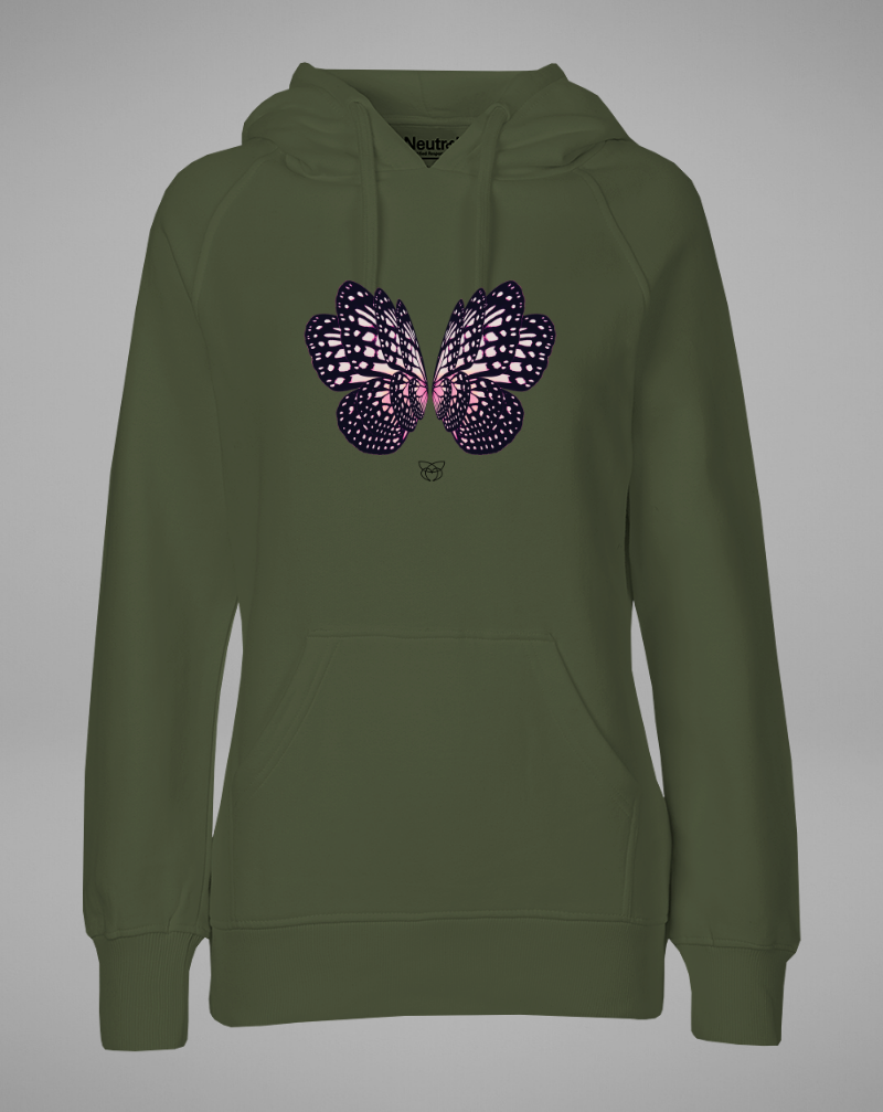 BUTTERFLY rosa Hoodie - military - blogger and brands