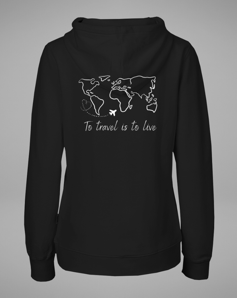 TO TRAVEL IS TO LIVE Hoodie - black - blogger and brands