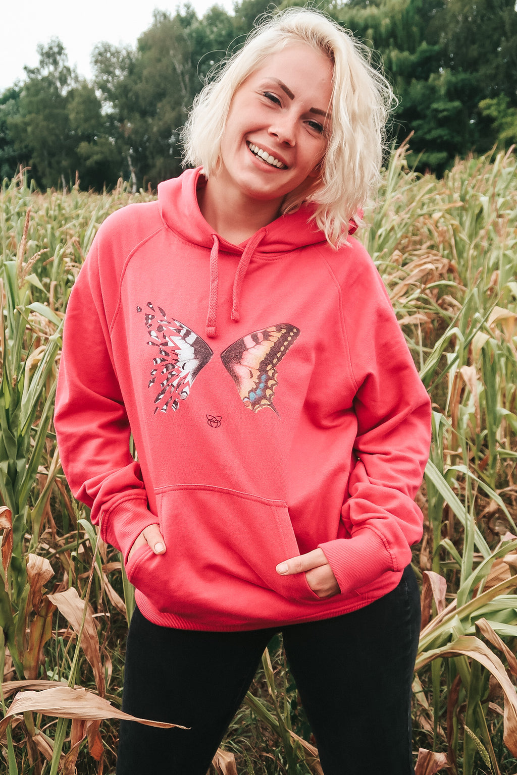 BUTTERFLY color Hoodie - pink - blogger and brands