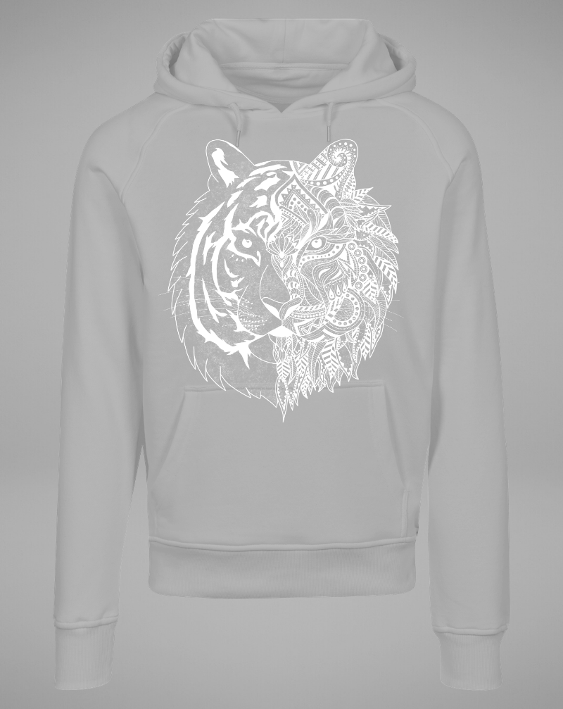 TIGER Hoodie - grey with white - blogger and brands